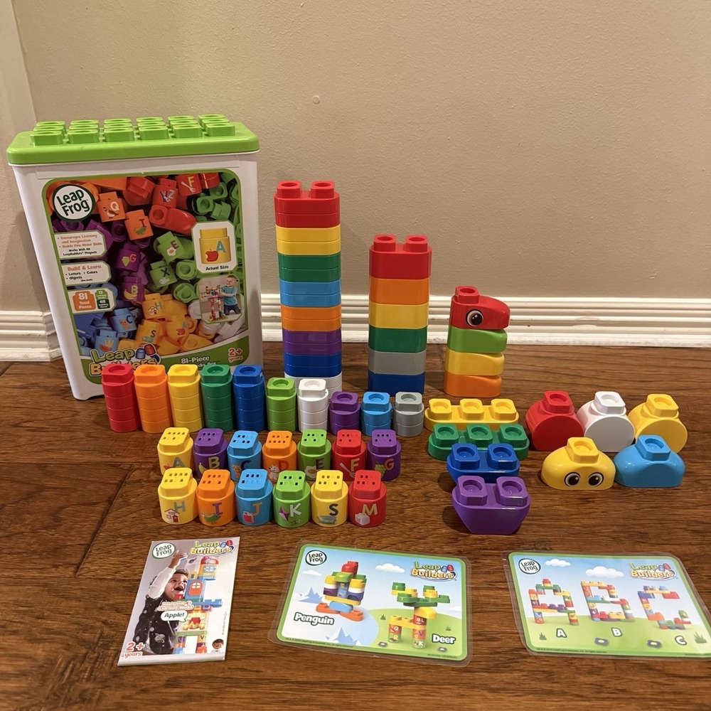 LeapFrog LeapBuilders 81-Piece Jumbo Box, Learning Blocks Toy for Kids Complete